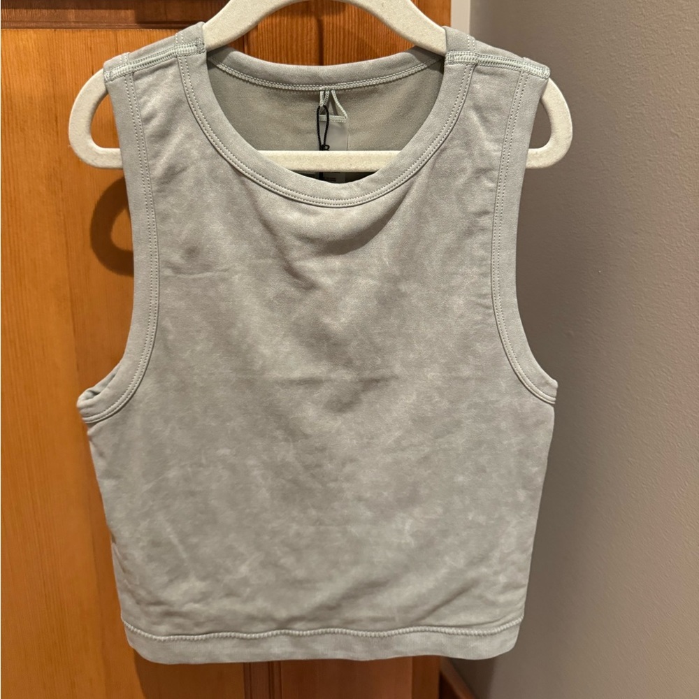 Gray/Green cropped tank top